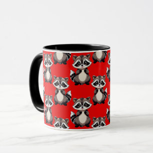 Mug Motif de Raton laveur Rouge 