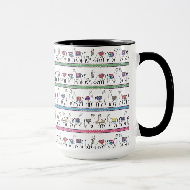 Mug Motif de rayure de lama (Droite)