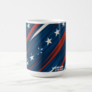 Mug Motif de rayures de drapeau américain minimaliste 