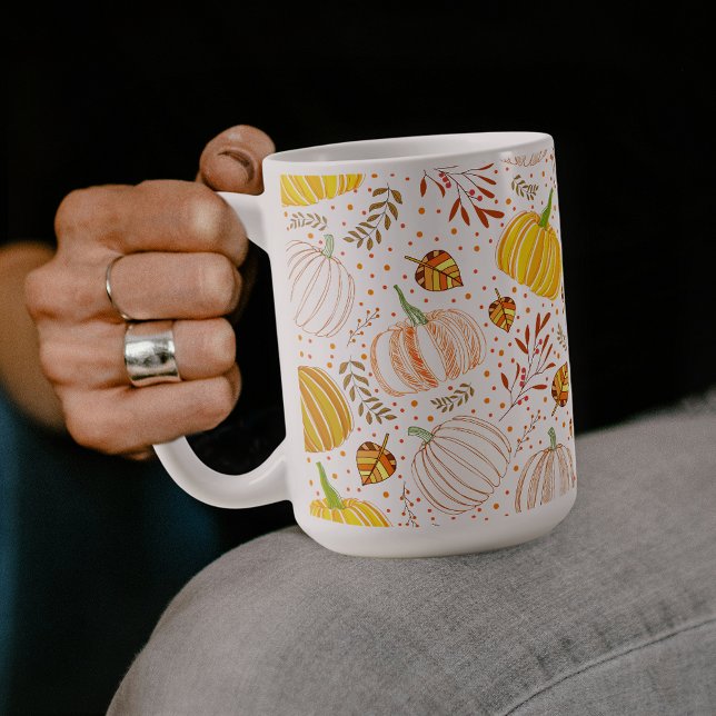 Mug Motif de récolte de citrouilles d'automne (Créateur téléchargé)