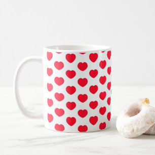 Mug Motif de Red White Heart