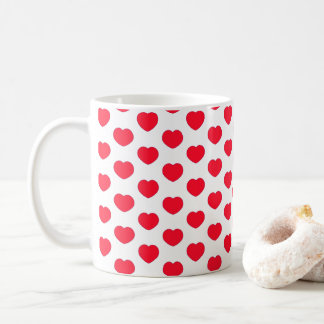Mug Motif de Red White Heart