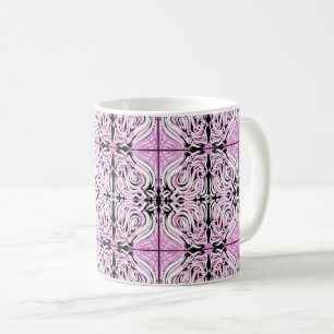 Mug Motif de répétition Abstrait rose noir blanc