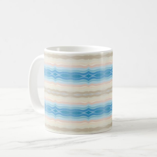 Mug Motif de répétition de salé de rivage côtier (Devant gauche)