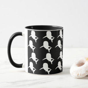 Mug Motif de requin-baleine noire et blanche Ombre