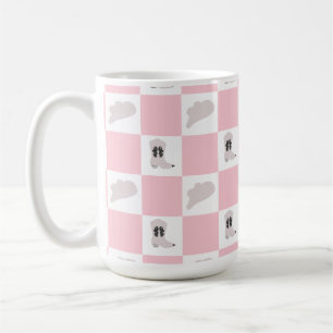 Mug Motif de rodéo rose moderne À damiers fille