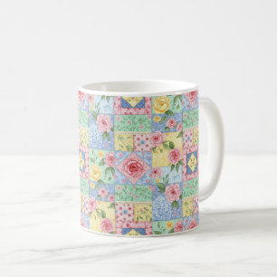 Mug Motif de rose de courtepoint ancien