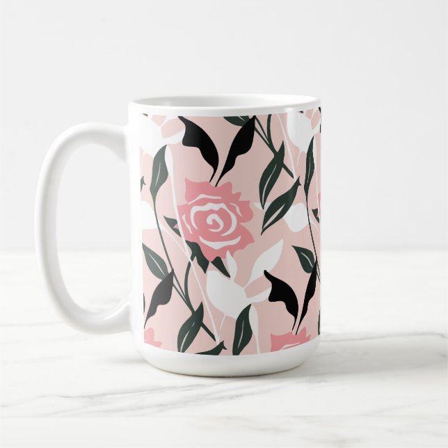 Mug Motif de rose rose (Gauche)