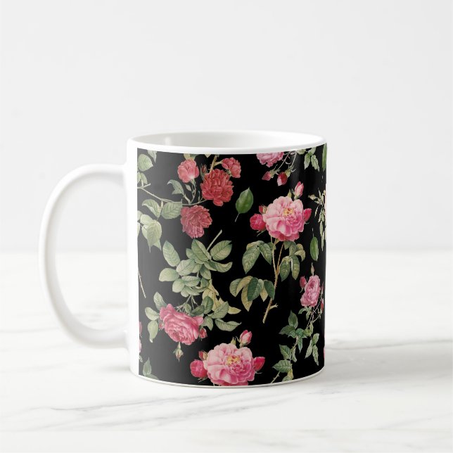 Mug Motif de rose rose rose noire moderne (Gauche)