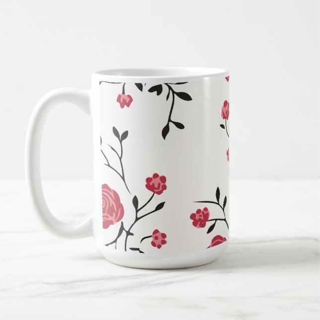 Mug Motif de rose rouge (Gauche)