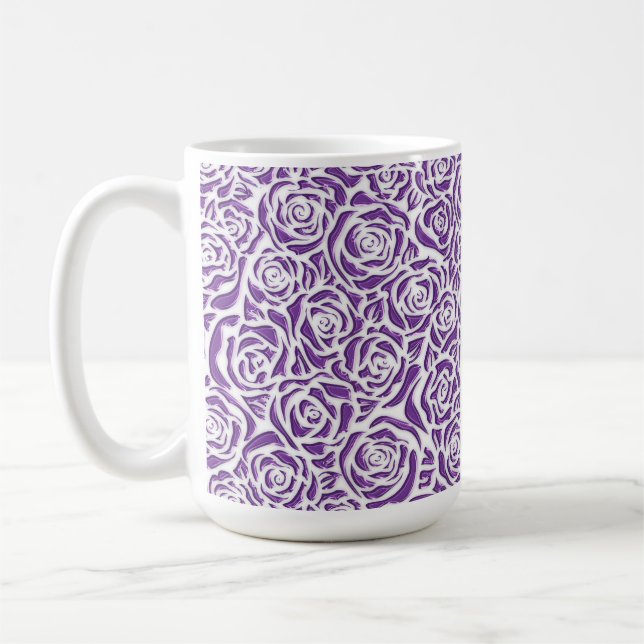 Mug Motif de rose violette douce (Gauche)