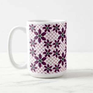 Mug Motif de rose violette foncée — Flore élégante de