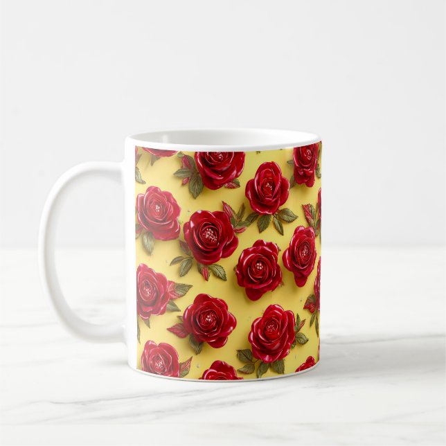 Mug Motif de roses rouges (Gauche)