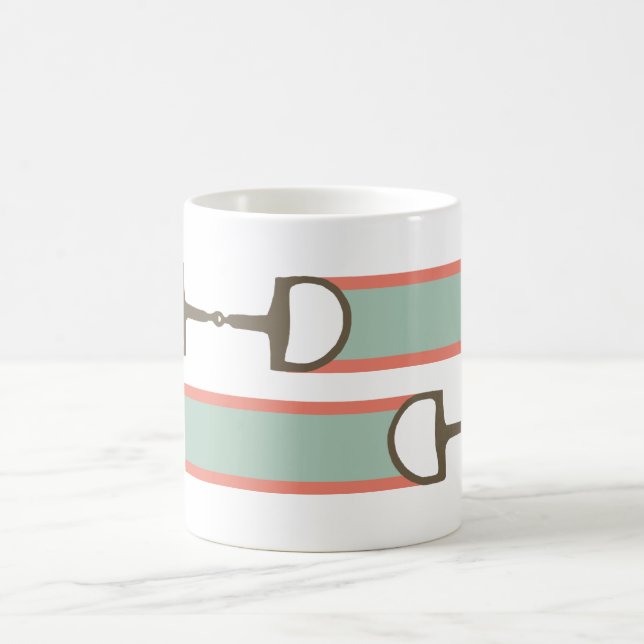 Mug Motif de ruban à ruban pour corail et menthe (Centre)