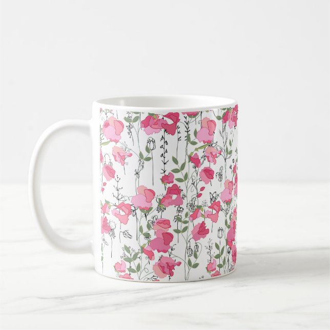 Mug Motif de saison sans couture avec pois doux. Sans  (Gauche)