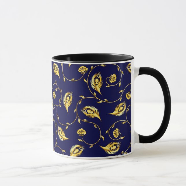 Mug Motif de Sari de paon (Droite)