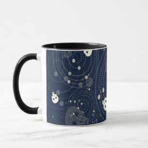 Mug Motif de silhouette du crâne bleu cosmique
