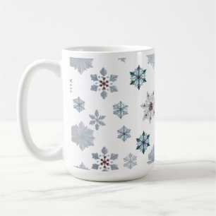 Mug Motif de silhouettes de flocons de neige classique