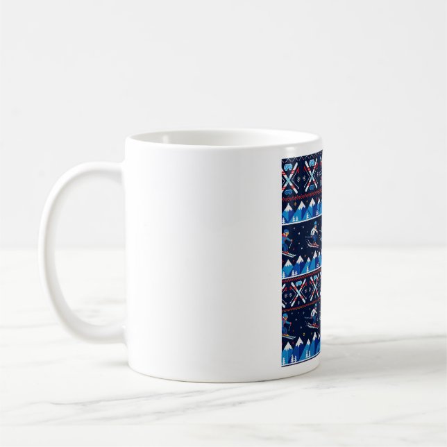 Mug Motif de ski de Noël laid pour les fêtes (Gauche)