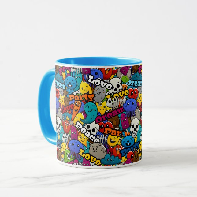Mug Motif de stickers lumineux (Devant gauche)