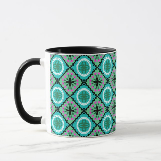 Mug Motif de Suzani avec des motifs d'Ouzbékistan et (Gauche)