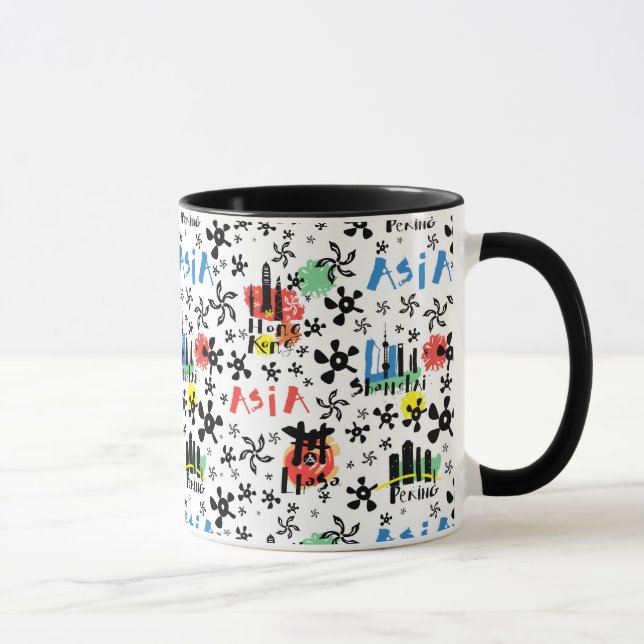 Mug Motif de symboles de l'Asie | (Droite)