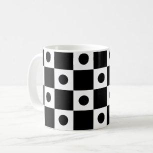 Mug Motif de tableau de bord Carré noir blanc point