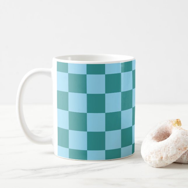 Mug Motif de tableau de bord vert et bleu (Avec donut)