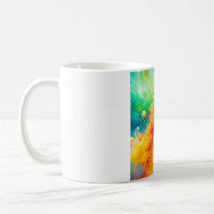 Mug Motif de taches d'aquarelle abstraite vibrant
