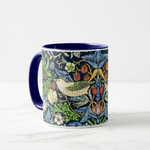 Mug Motif de tapisserie d'oiseau et de fleur de