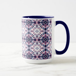 Mug Motif de teinture bleu et rouge