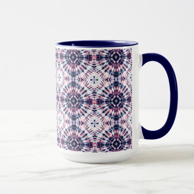 Mug Motif de teinture bleu et rouge (Droite)