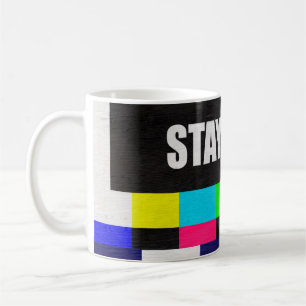 Mug motif de test de télévision rétro avec rester calm