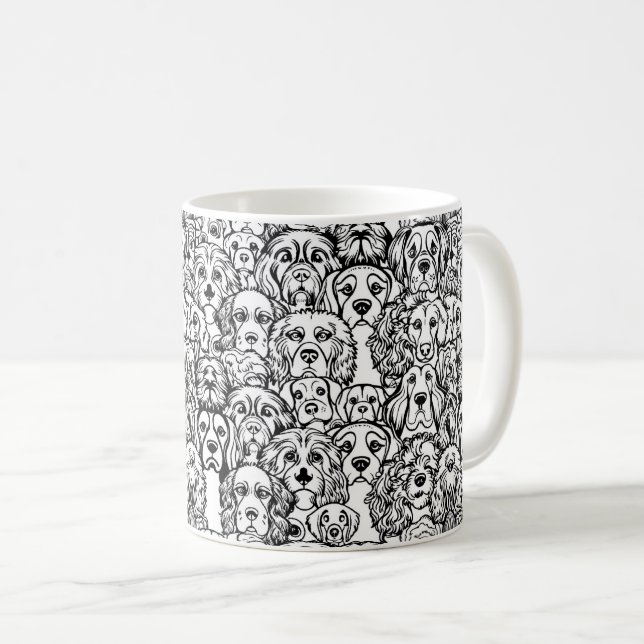 Mug Motif de tête de chien (Devant droit)