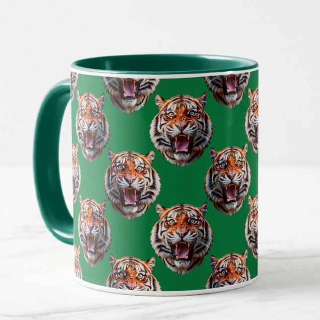 Mug Motif de tête de tigre vert  (Créateur téléchargé)