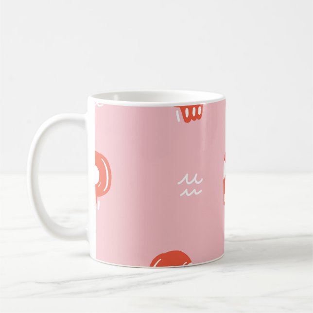 Mug Motif de tête rouge vintage (Gauche)