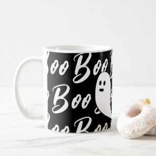 Mug Motif de texte de livre noir et blanc de Ghost Hal