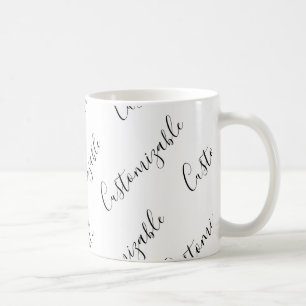 Mug Motif de texte de script moderne modifiable   Noir