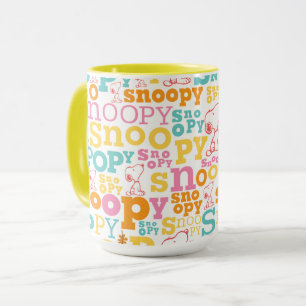 Mug Motif de texte Snoopy Pastel