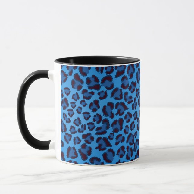 Mug motif de texture de léopard bleu (Gauche)