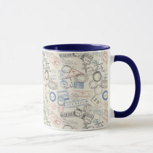 Mug Motif de timbres-poste du monde