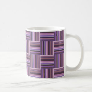 Mug Motif de tissage à bandes mauve