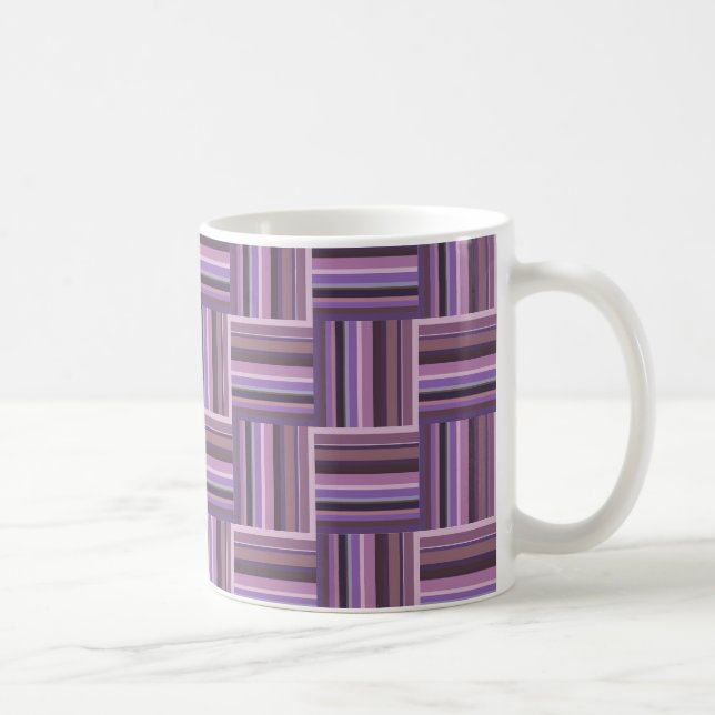 Mug Motif de tissage à bandes mauve (Droite)