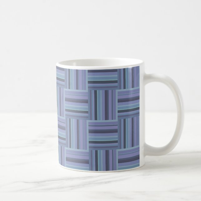 Mug Motif de tissage à rayures bleu-gris (Droite)