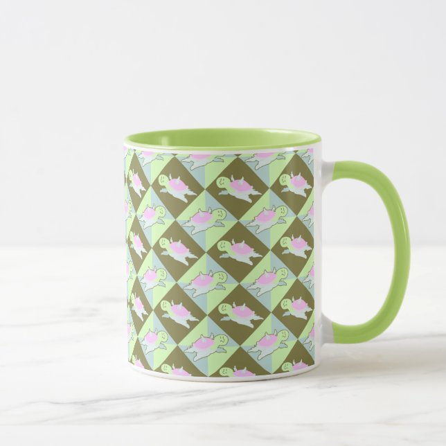 Mug Motif de tortue d'ange de bande dessinée (Droite)