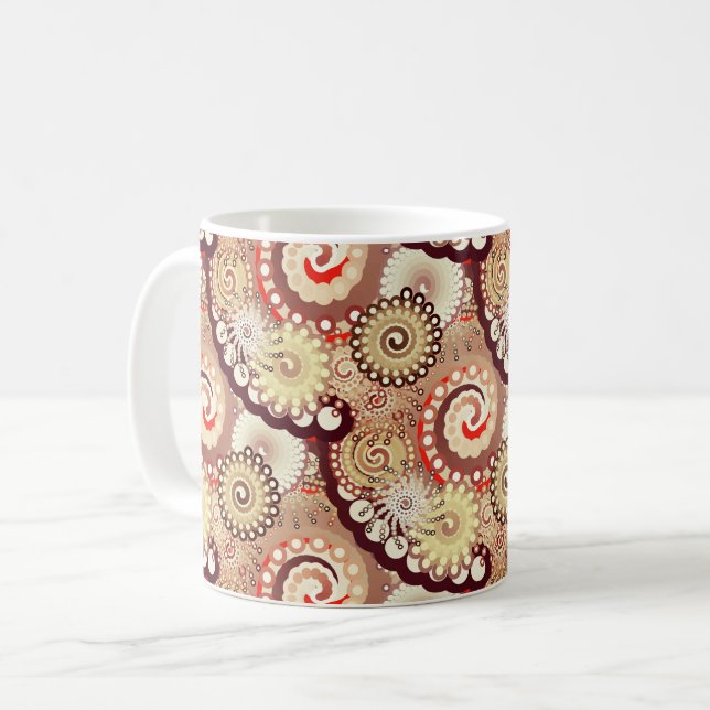 Mug Motif de tourbillon fractal, chocolat et crème (Devant gauche)