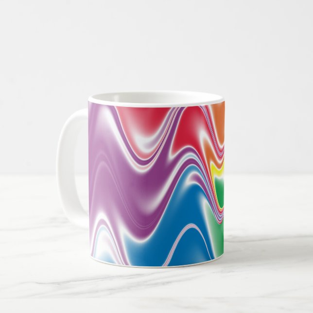 Mug Motif de tourbillon ondulé coloré (Devant gauche)