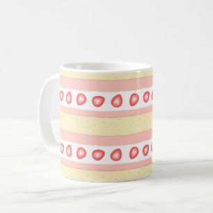 Mug Motif de tranche de gâteau à la crème de fraise