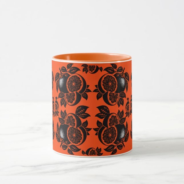 Mug Motif de tranche d'orange rétro (Centre)