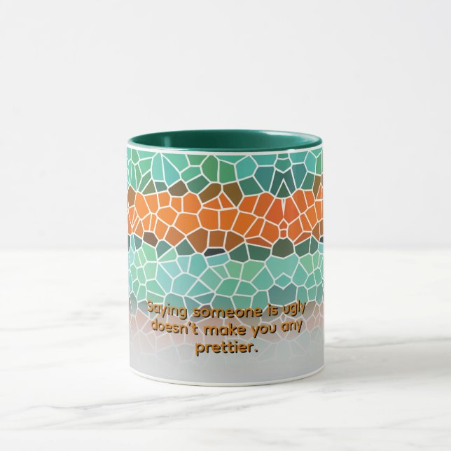 Mug Motif de triangle coloré unique & Citations (Centre)